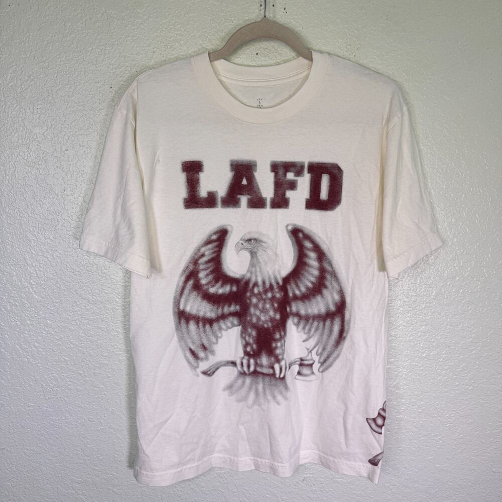 Cactus Jack LAFD Shirt Mens Medium Wildfire Eagle Graphic Tee Travis Scott Merch